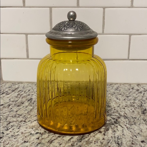 VIntage Other - Vintage Retro Amber Glass Storage Food Canister